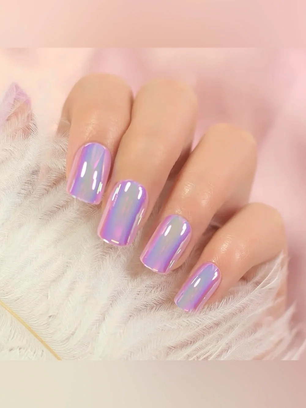 Iridescent Lavender Press-On Nails